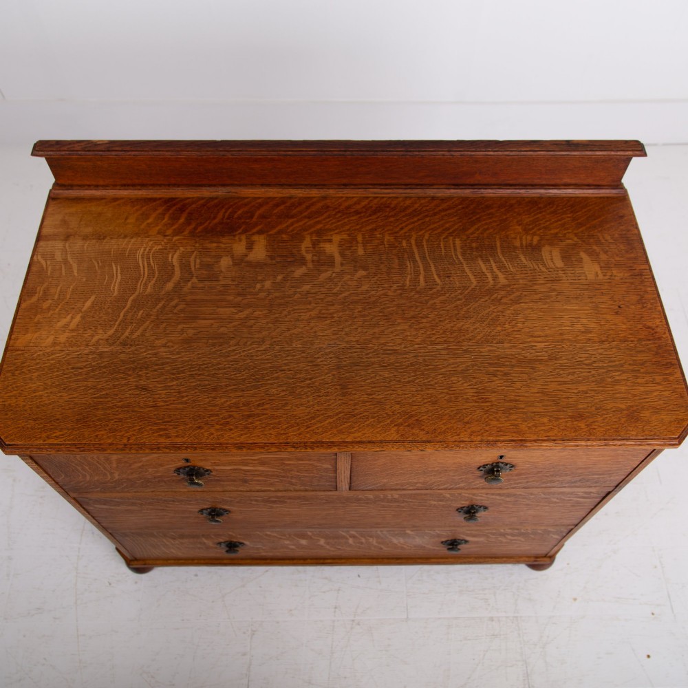 Handsome English Oak Chest of Drawers C1920s No.2 View X