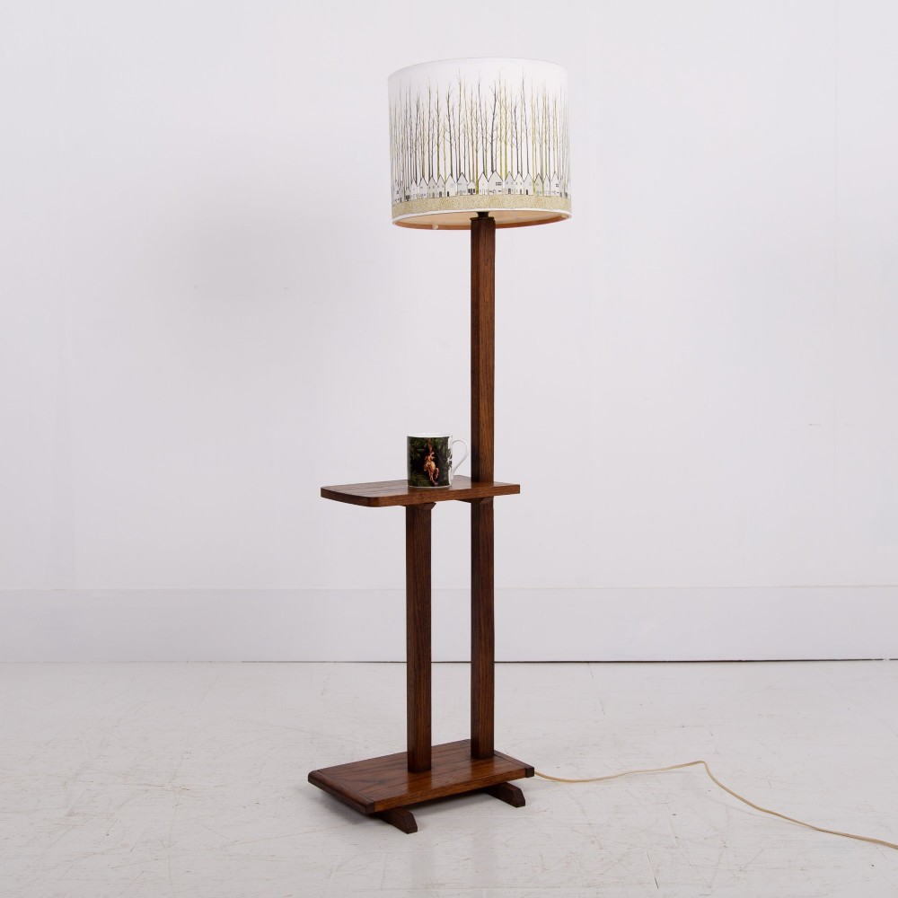 Delightful Oak Art Deco Floor Lamp English C1930