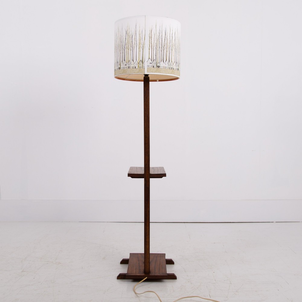 Delightful Oak Art Deco Floor Lamp English C1930 View II