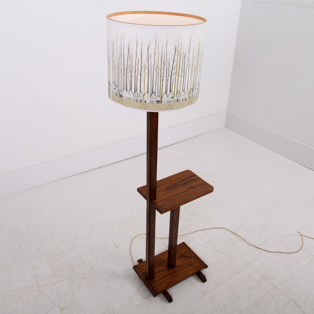 Delightful Oak Art Deco Floor Lamp English C1930 View III