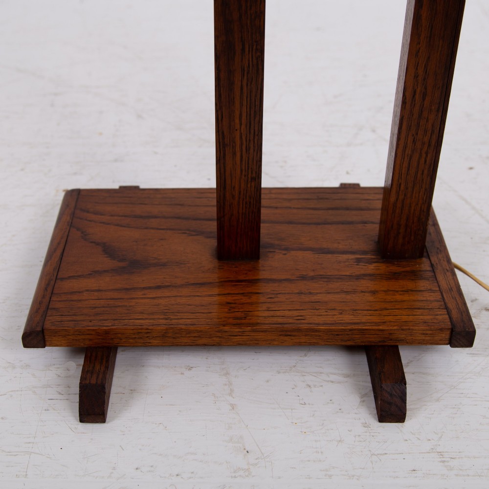 Delightful Oak Art Deco Floor Lamp English C1930 View VII