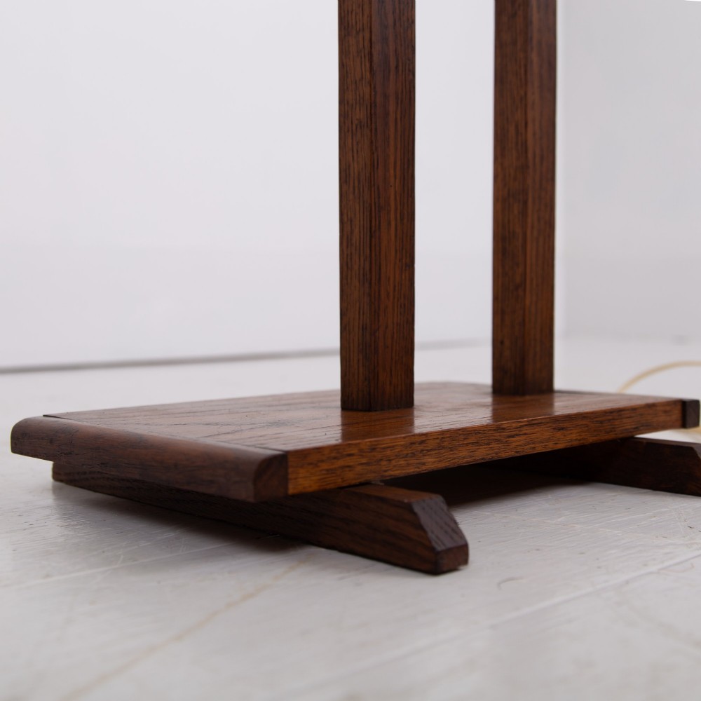 Delightful Oak Art Deco Floor Lamp English C1930 View VIII