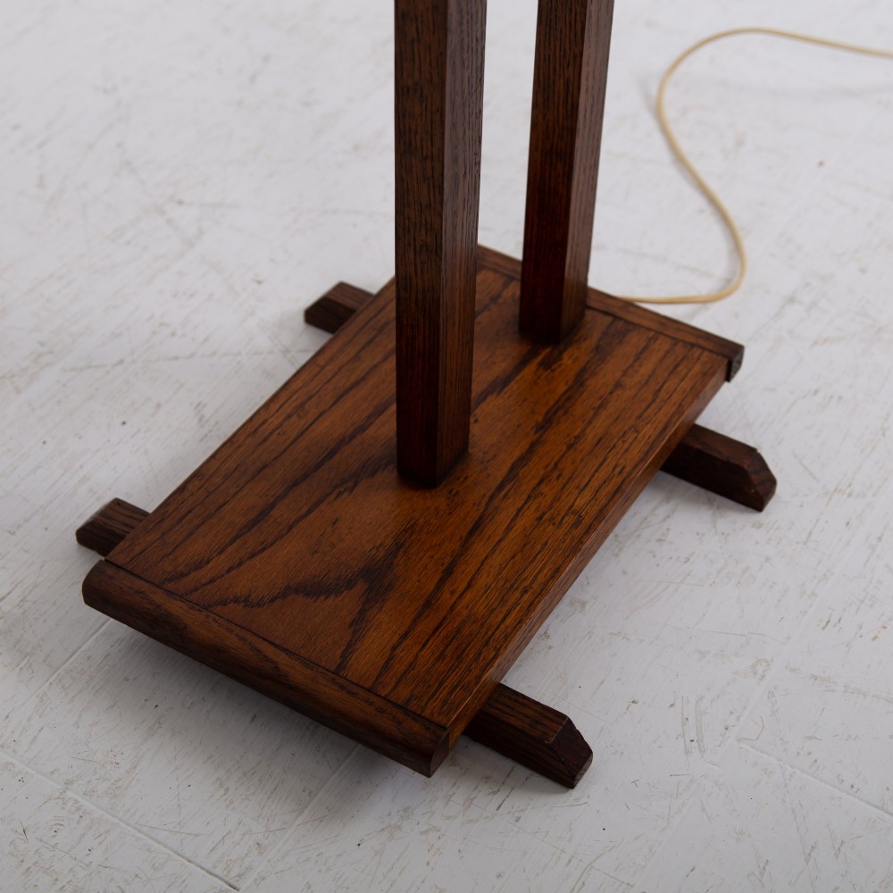 Delightful Oak Art Deco Floor Lamp English C1930 View IX