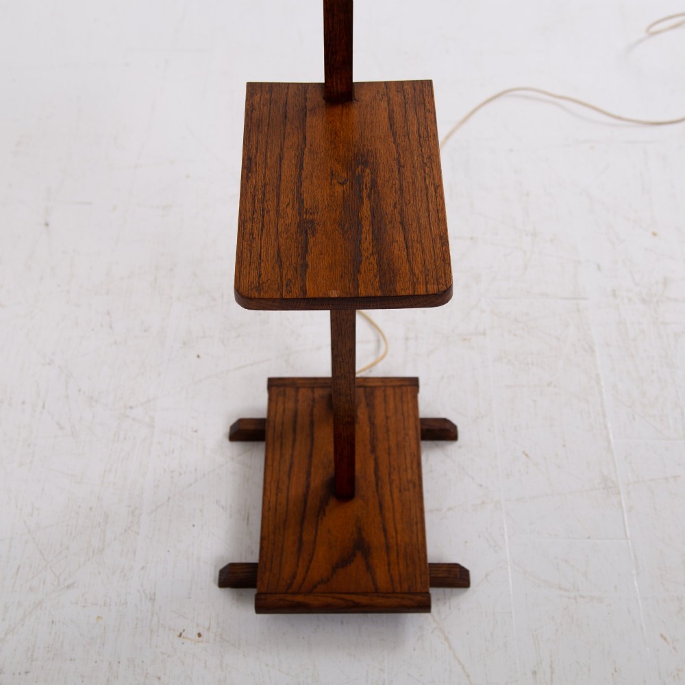 Delightful Oak Art Deco Floor Lamp English C1930 View X
