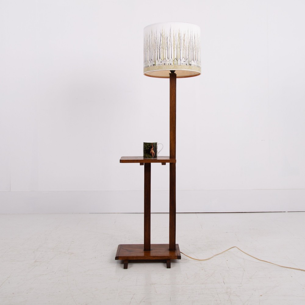 Delightful Oak Art Deco Floor Lamp English C1930 View XI