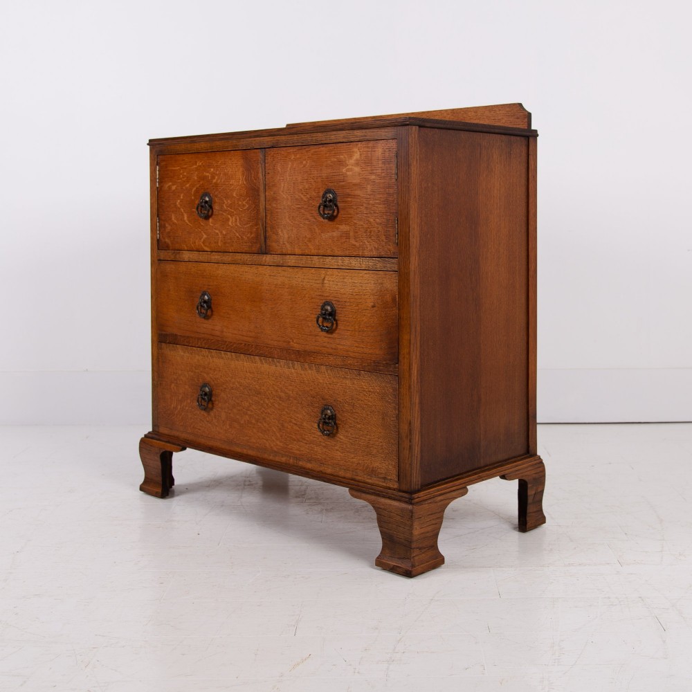 Charming Oak Chest of Drawers With Storage C1920 View XI