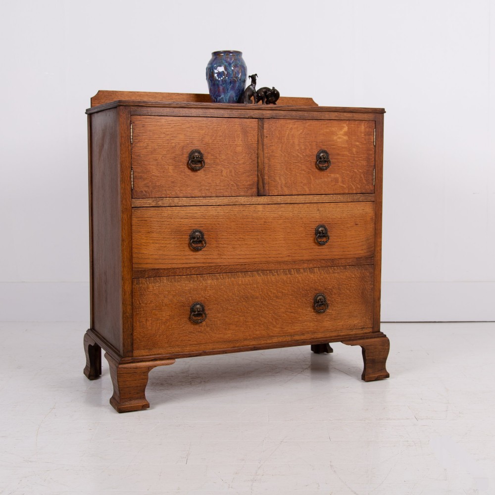 Charming Oak Chest of Drawers With Storage C1920 View XII