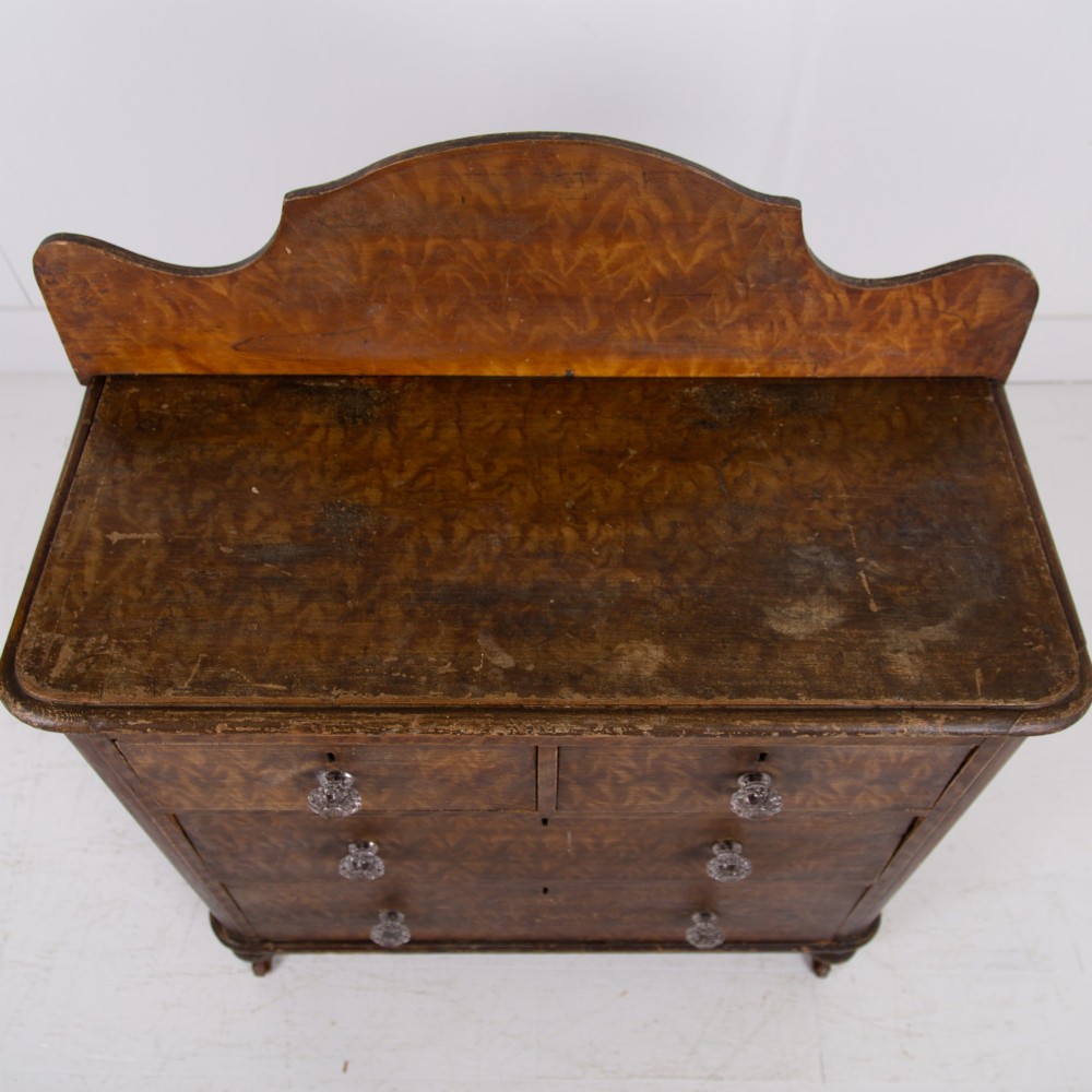 Delightful Little Victorian Chest of Drawers Original Paint C1880 View X