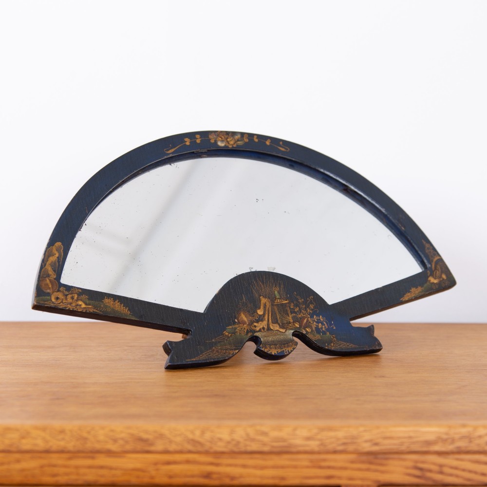 Exquisite Little Fan Shaped Chinoiserie Mirror C1920