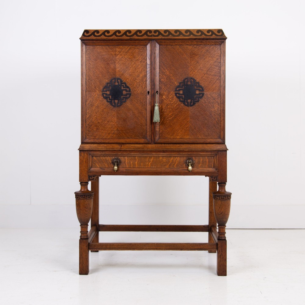 Attractive Quality Oak Drinks Cabinet By Inglesants C1920 View III