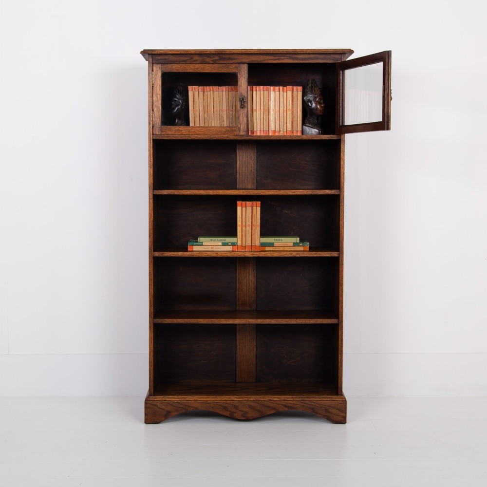 Attractive English Oak Bookcase C1930 View II