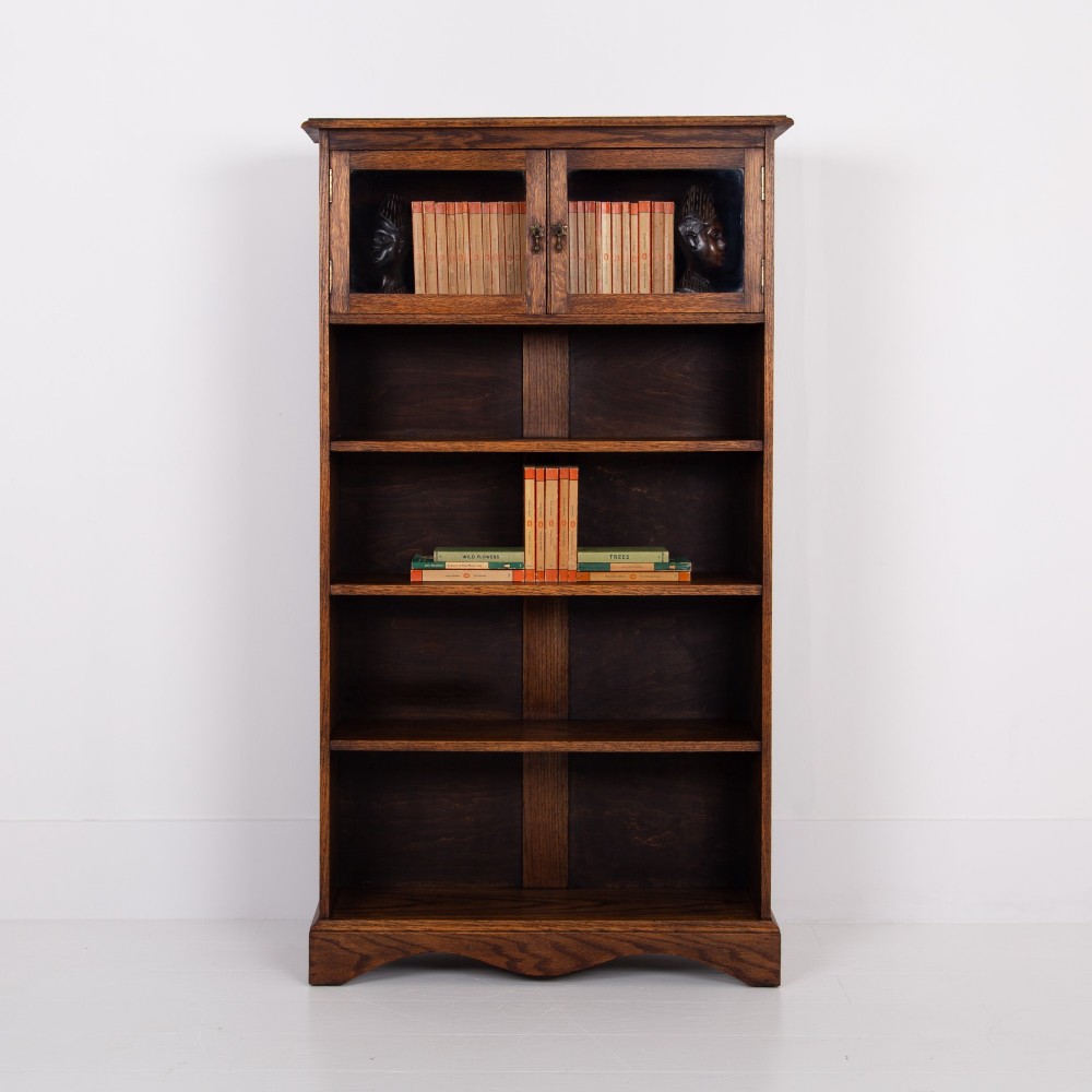 Attractive English Oak Bookcase C1930 View XIV