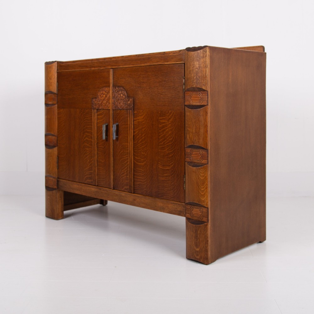 Art Deco Modernist Oak Sideboard Cabinet C1930 View II