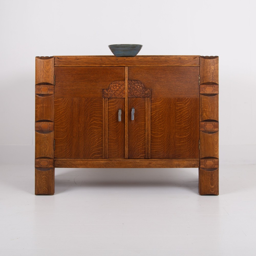 Art Deco Modernist Oak Sideboard Cabinet C1930 View III