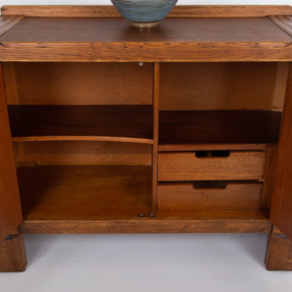 Art Deco Modernist Oak Sideboard Cabinet C1930 View V