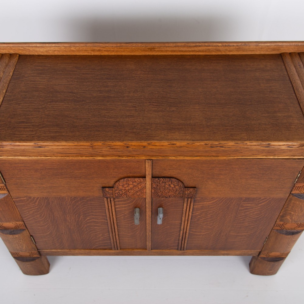 Art Deco Modernist Oak Sideboard Cabinet C1930 View VI