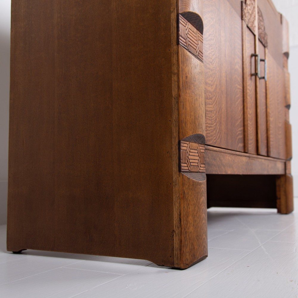 Art Deco Modernist Oak Sideboard Cabinet C1930 View VII
