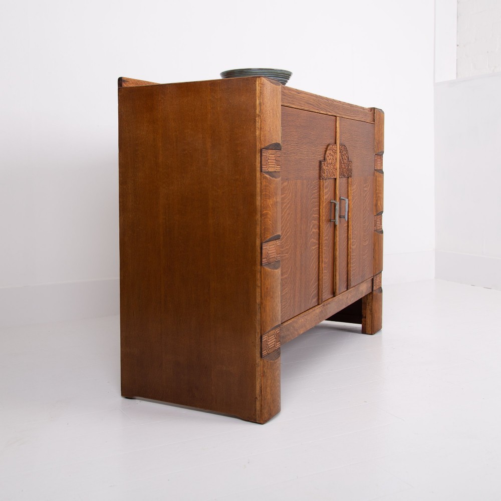 Art Deco Modernist Oak Sideboard Cabinet C1930 View XI