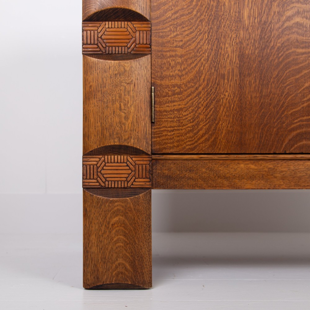 Art Deco Modernist Oak Sideboard Cabinet C1930 View XIII