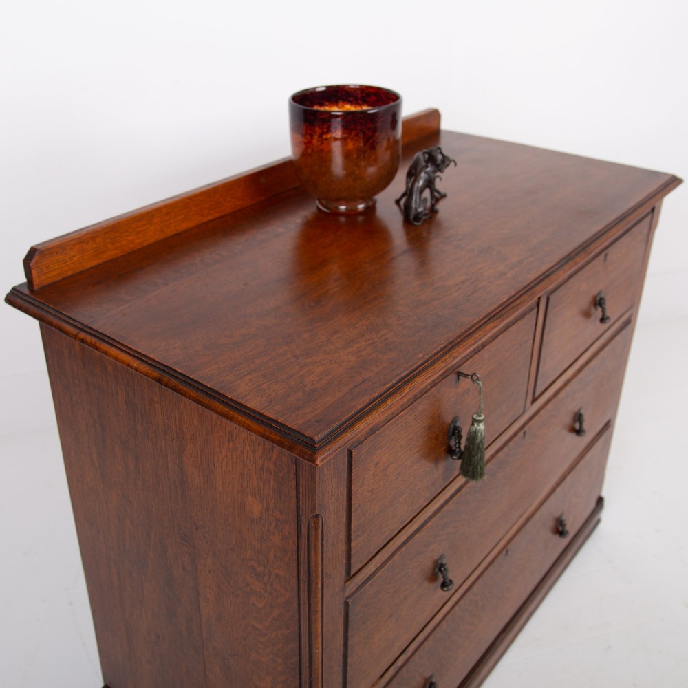 Victorian English Oak Of Drawers C1900 View V
