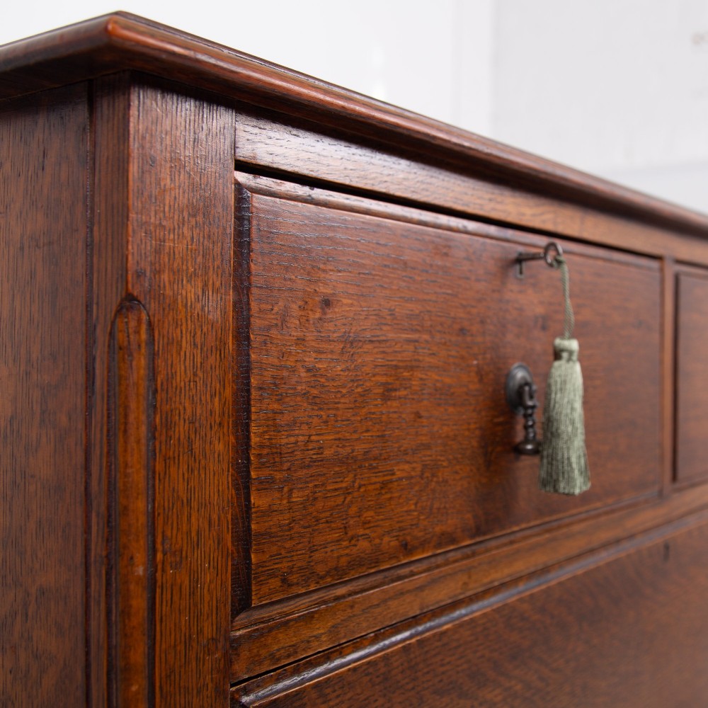 Victorian English Oak Of Drawers C1900 View IX