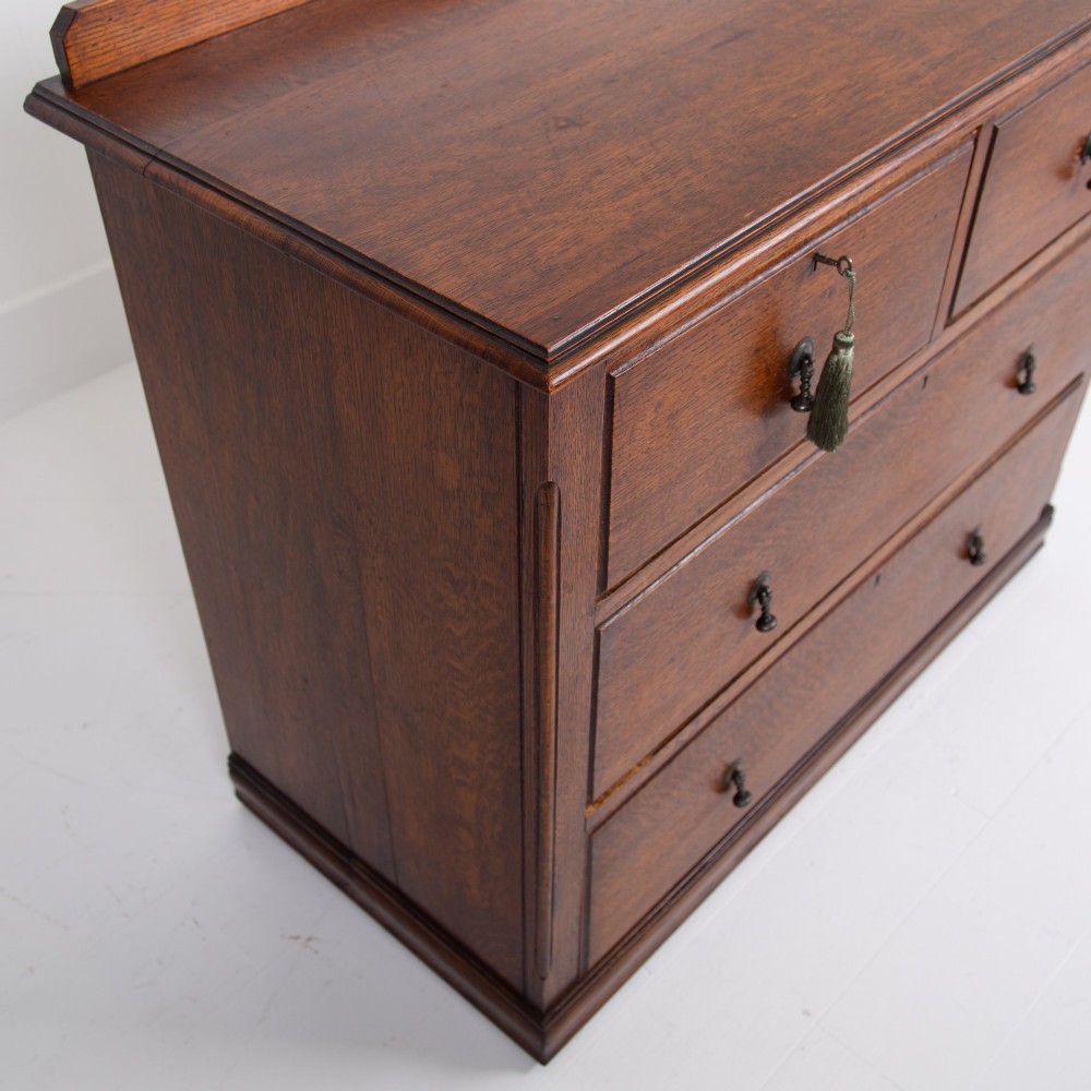 Victorian English Oak Of Drawers C1900 View XI