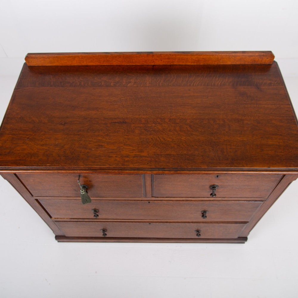 Victorian English Oak Of Drawers C1900 View XIII
