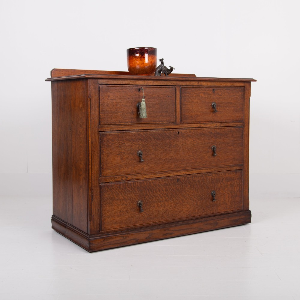 Victorian English Oak Of Drawers C1900 View XIV