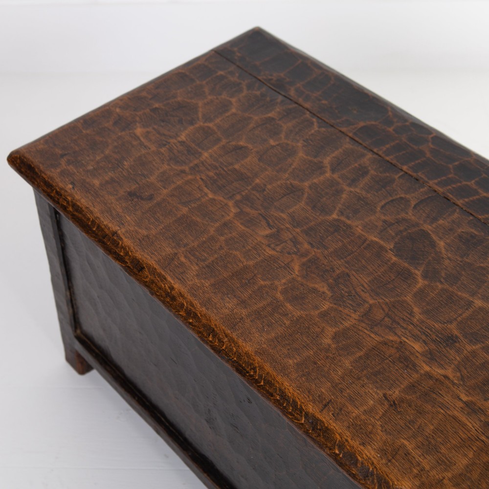Arts & Crafts Yorkshire School Long Adzed Oak Chest View III