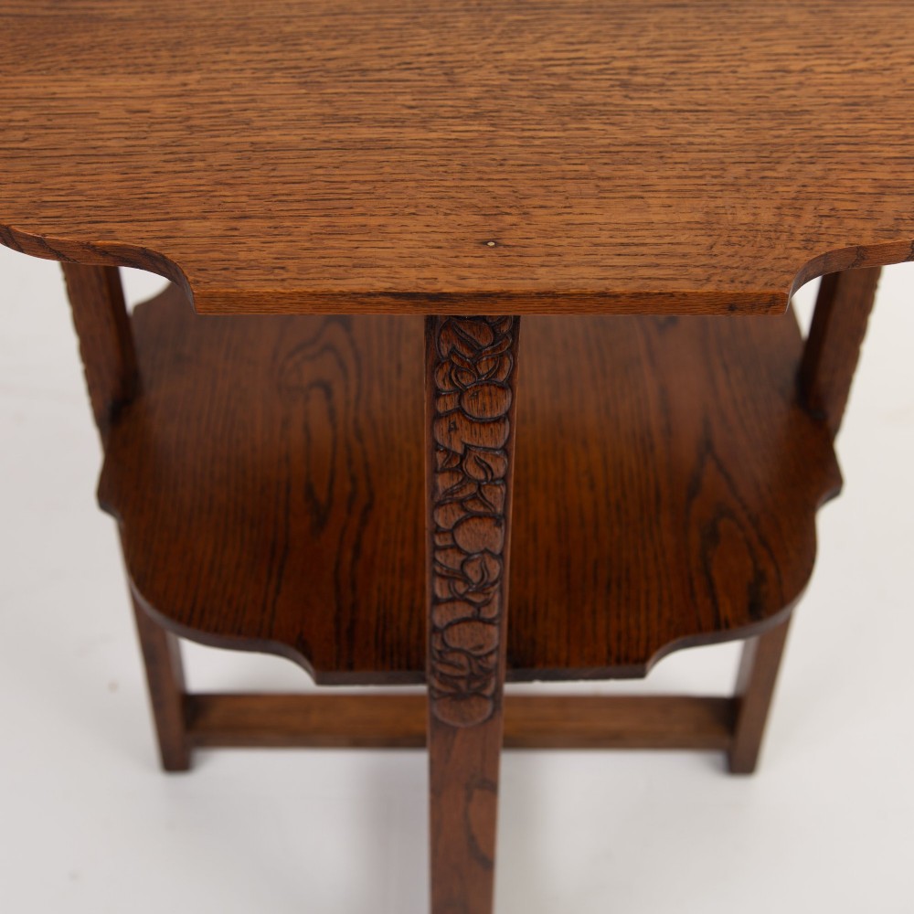 Art Deco Oak 2 Tier Side Table By Gomme C1930 View III