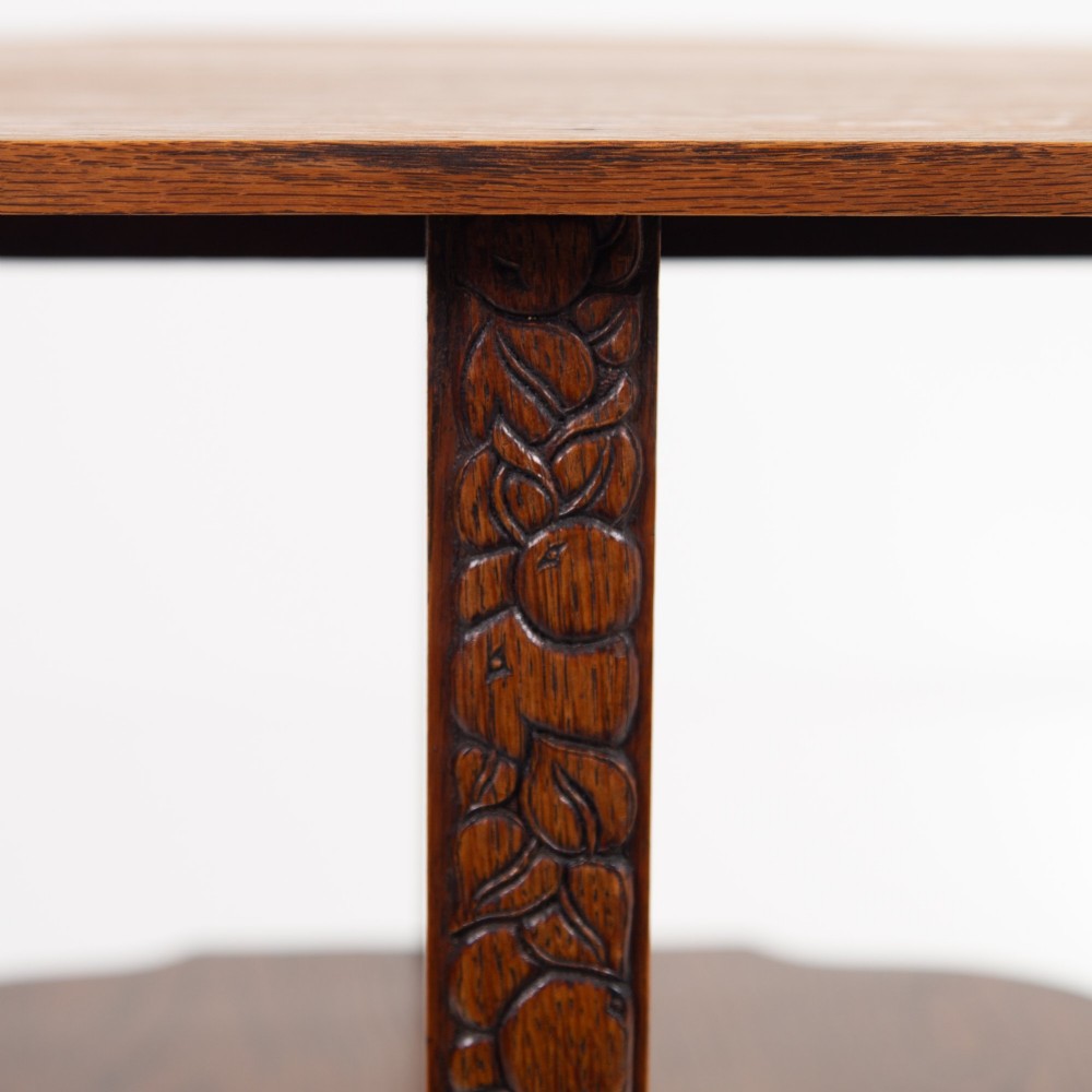 Art Deco Oak 2 Tier Side Table By Gomme C1930 View IV