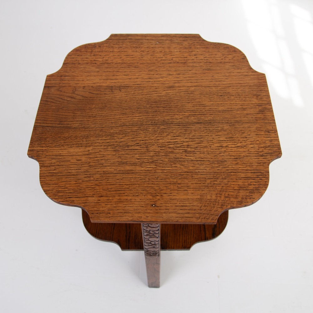 Art Deco Oak 2 Tier Side Table By Gomme C1930 View V