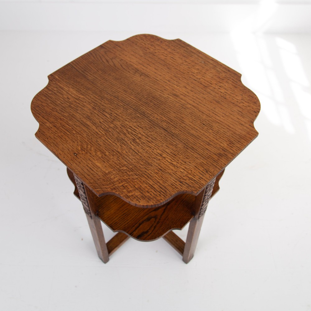 Art Deco Oak 2 Tier Side Table By Gomme C1930 View VI