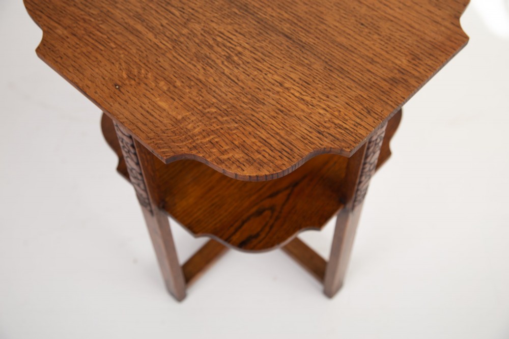 Art Deco Oak 2 Tier Side Table By Gomme C1930 View IX