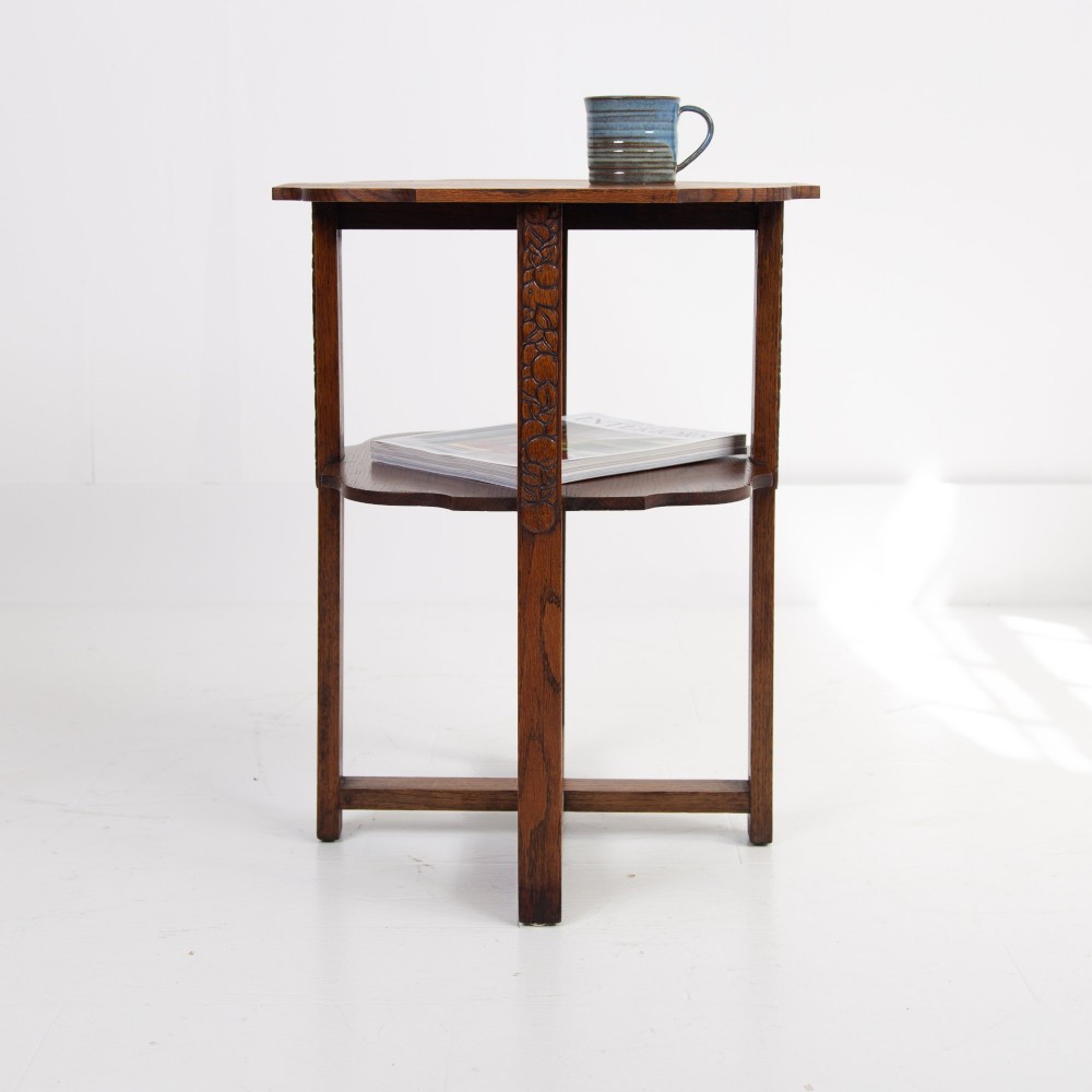 Art Deco Oak 2 Tier Side Table By Gomme C1930 View XI