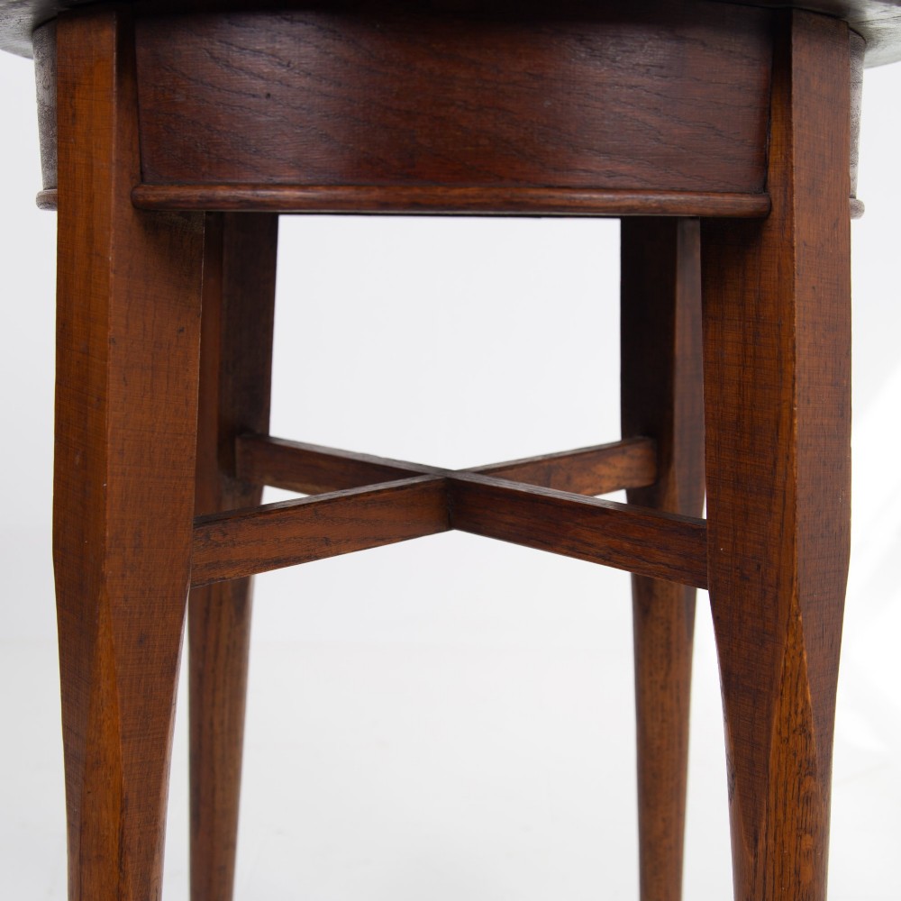 Great Looking English Oak Pub Tavern Side Table C1920 View IX