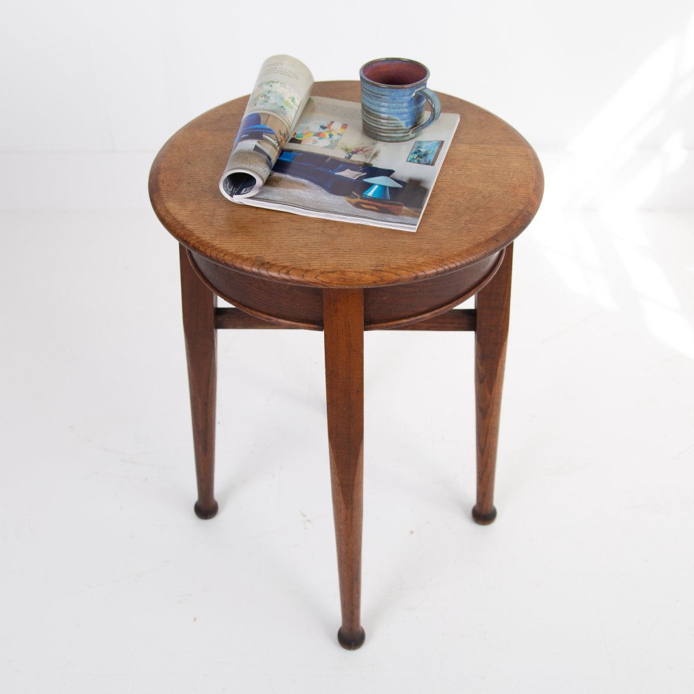 Great Looking English Oak Pub Tavern Side Table C1920 View XIV