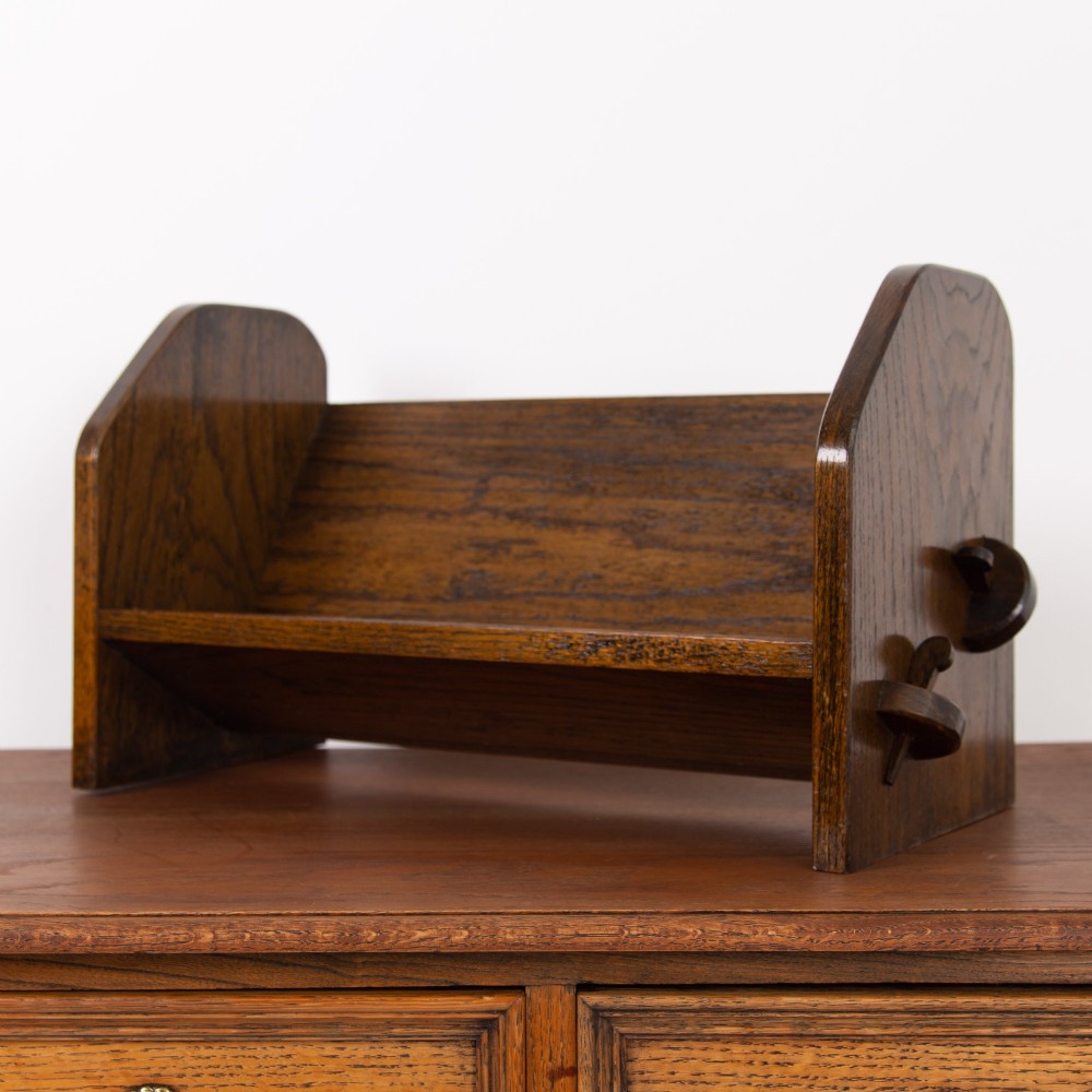 1930s English Oak Arts and Crafts Book Trough