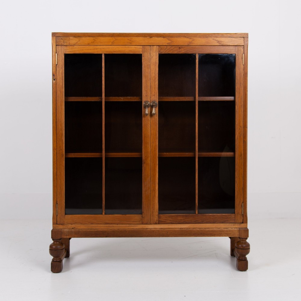 Attractive 2 Door Glazed Bookcase Cabinet C1930 View II