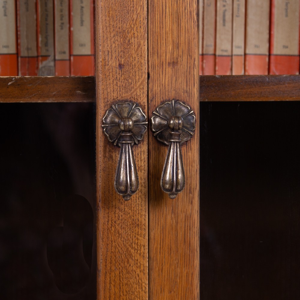 Attractive 2 Door Glazed Bookcase Cabinet C1930 View IV
