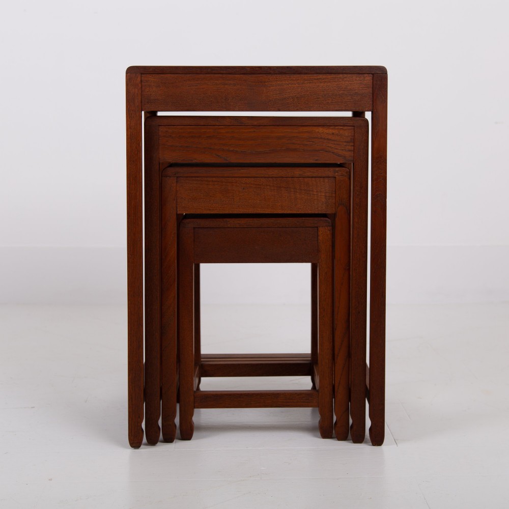 Modernist Art Deco Nest of Four Side Tables in Teak View III