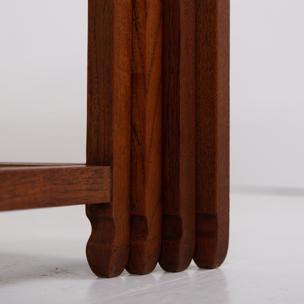 Modernist Art Deco Nest of Four Side Tables in Teak View IV