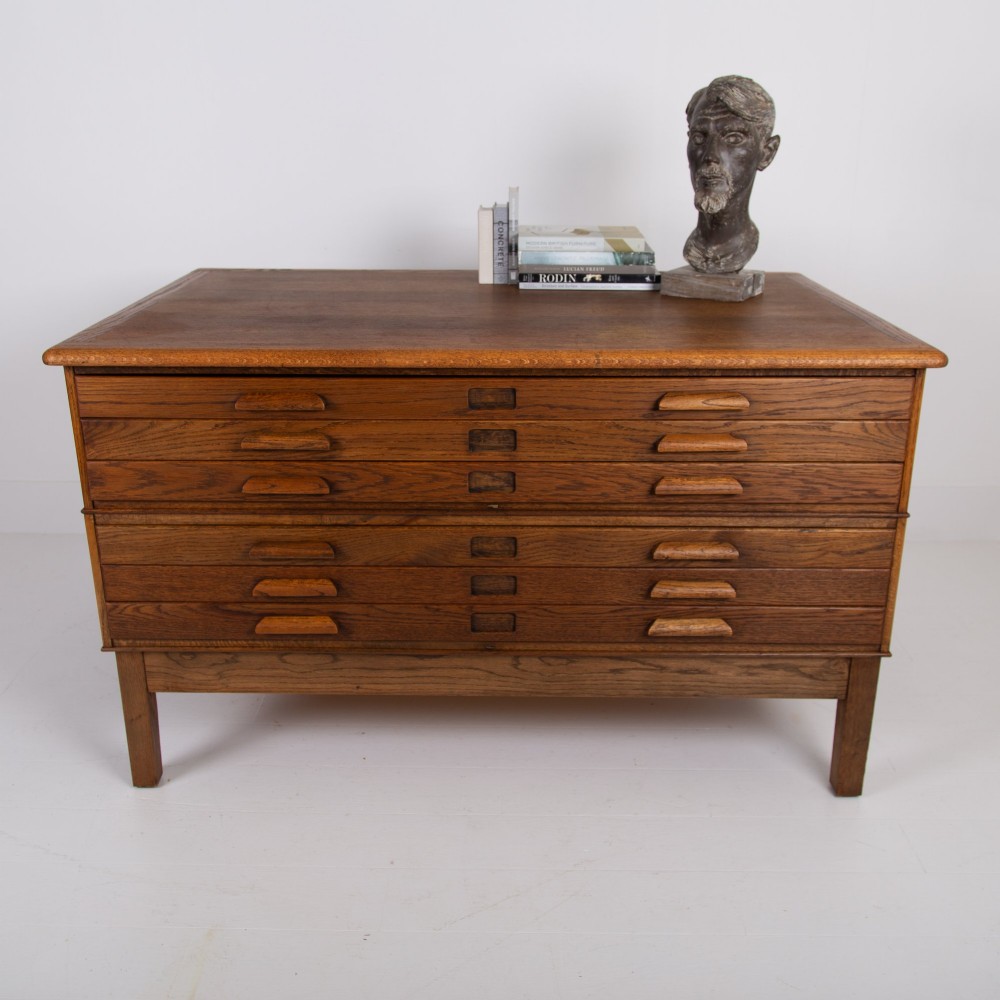 A Large Oak 6 Drawer Plan Map Chest View III