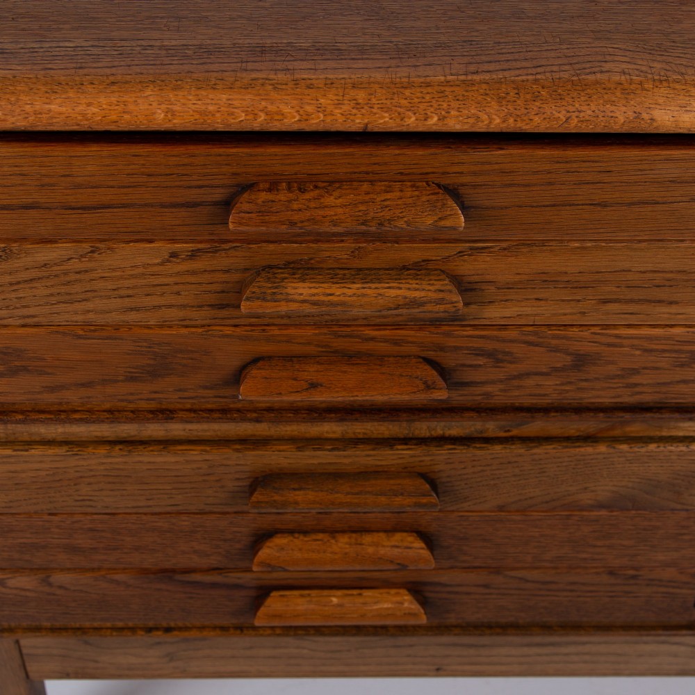 A Large Oak 6 Drawer Plan Map Chest View V