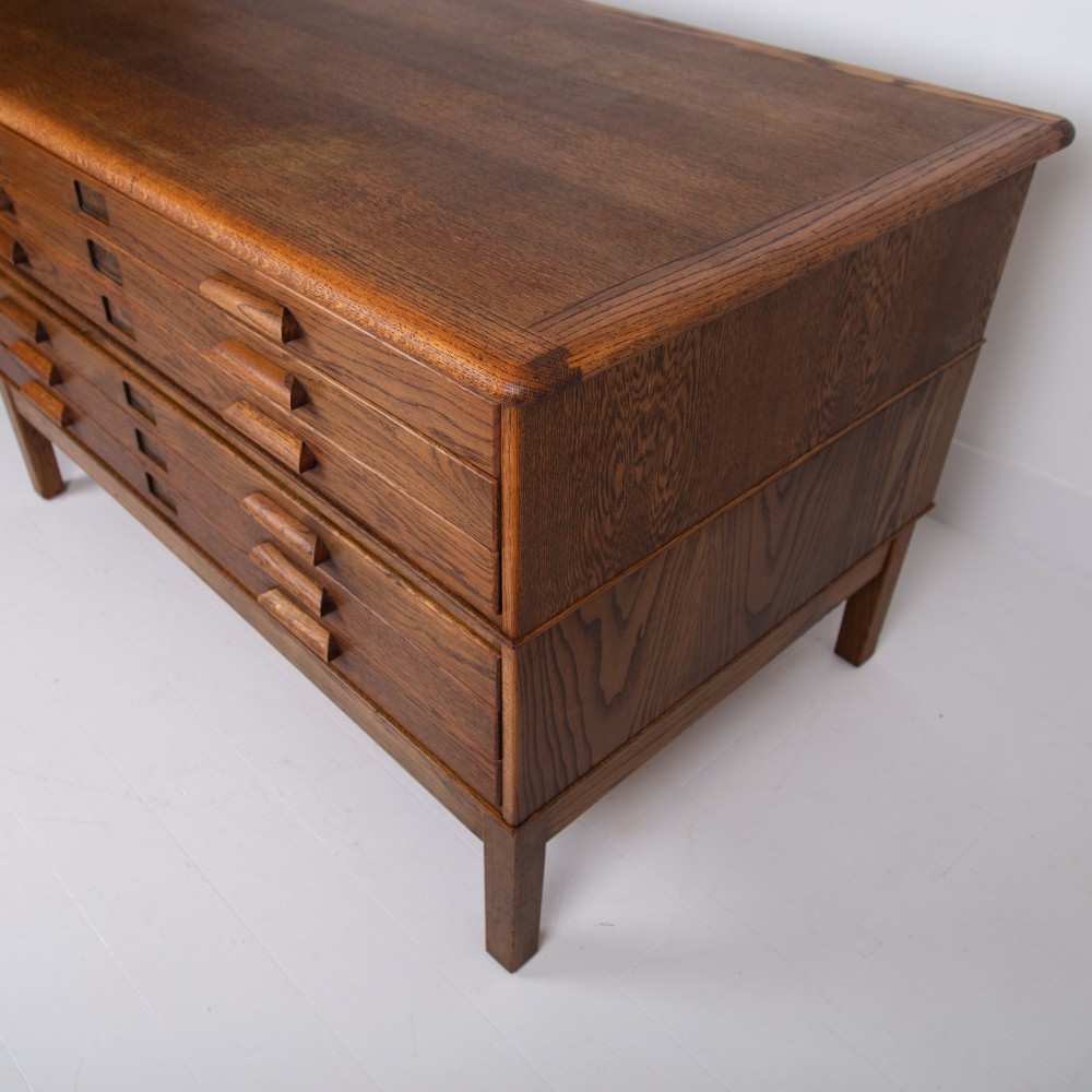A Large Oak 6 Drawer Plan Map Chest View VI