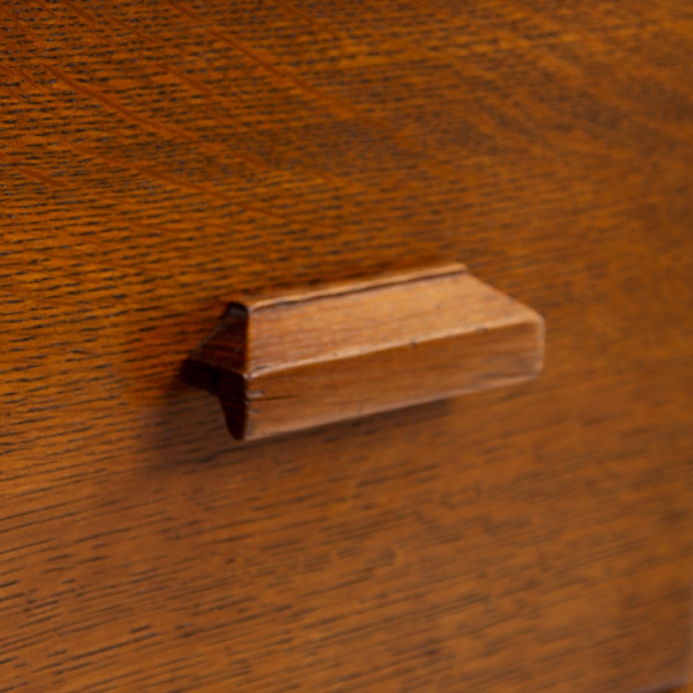 Splendid Oak Tambour Door Oak Desk C1910 View XII