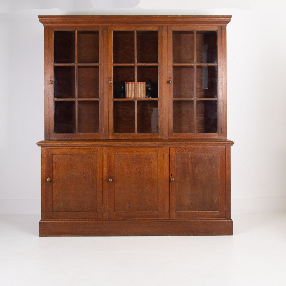 Golden Oak Glazed School Cabinet C1920