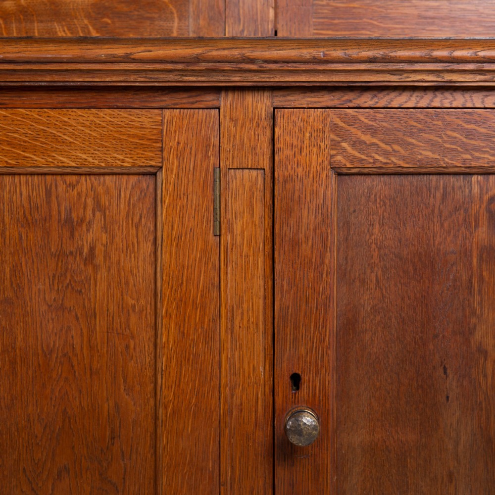 Golden Oak Glazed School Cabinet C1920 View IV