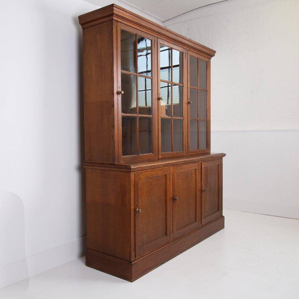 Golden Oak Glazed School Cabinet C1920 View VI