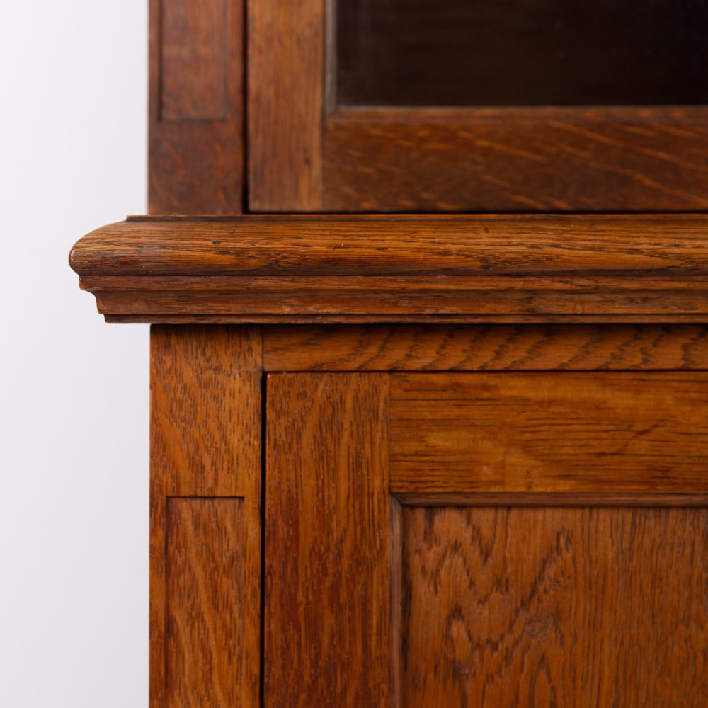 Golden Oak Glazed School Cabinet C1920 View VII